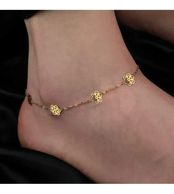 18 karat gold anklet, Turkish made