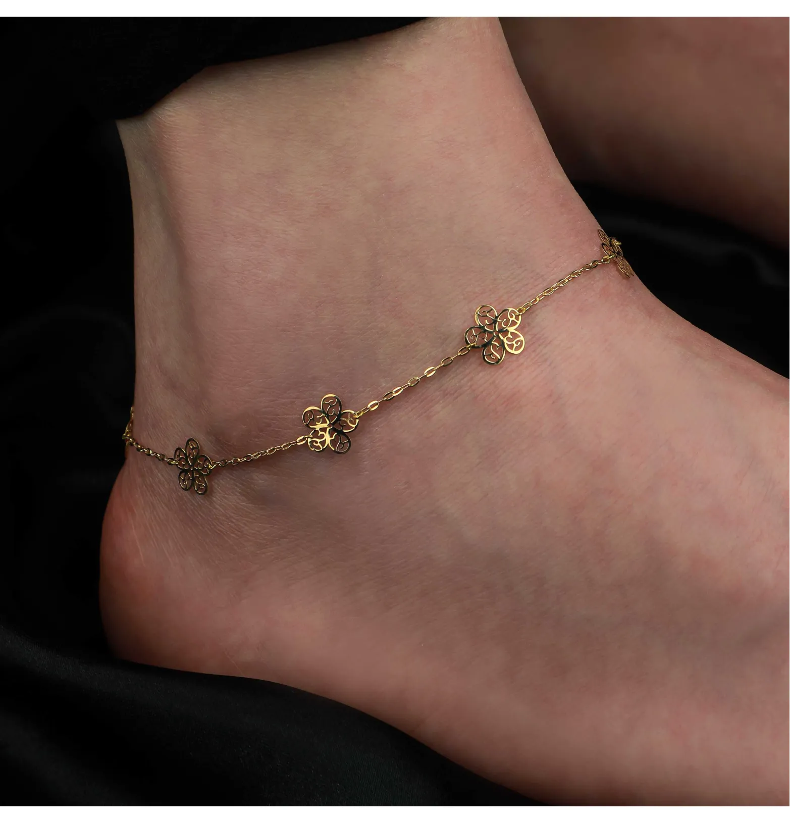 18 karat gold anklet, Turkish made