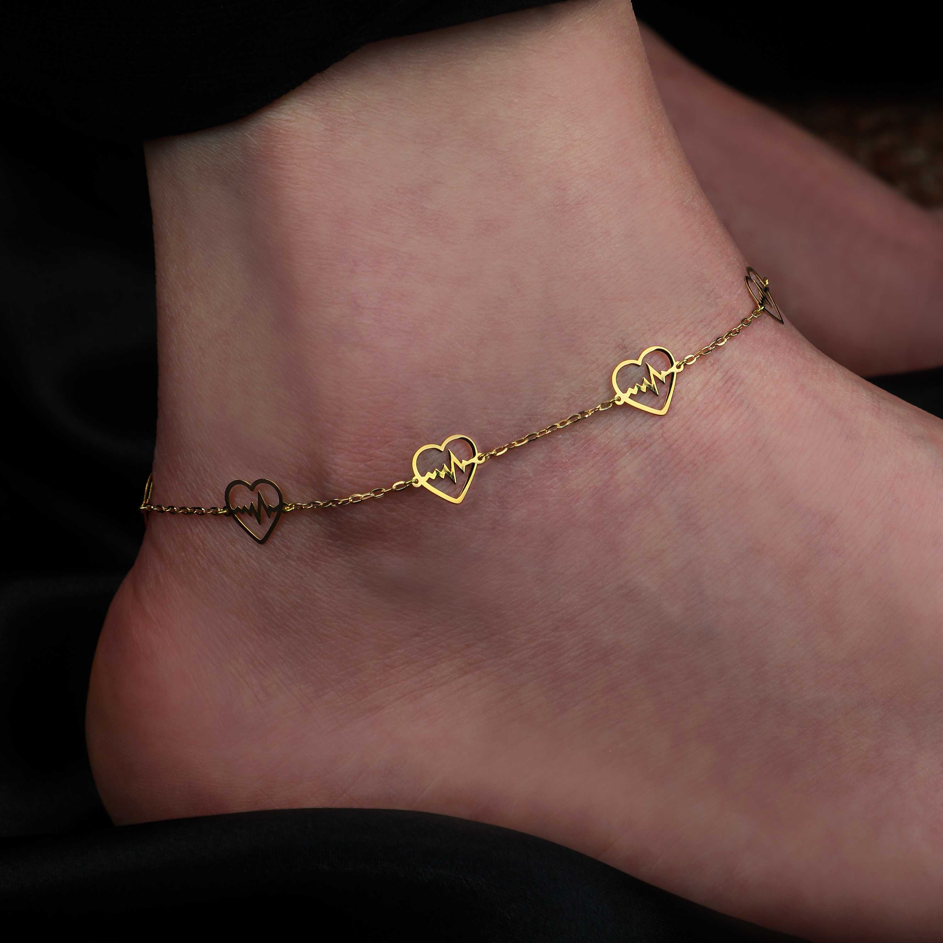 18 karat gold anklet, Turkish made