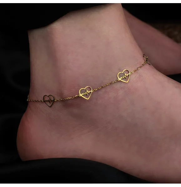 18 karat gold anklet, Turkish made