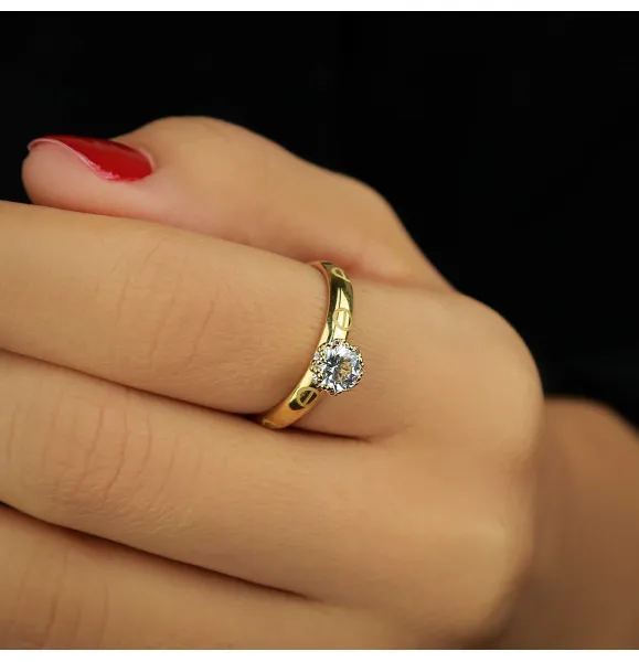 18 karat gold ring, Turkish made