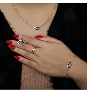Miska set, 18-karat white gold, made in Turkey