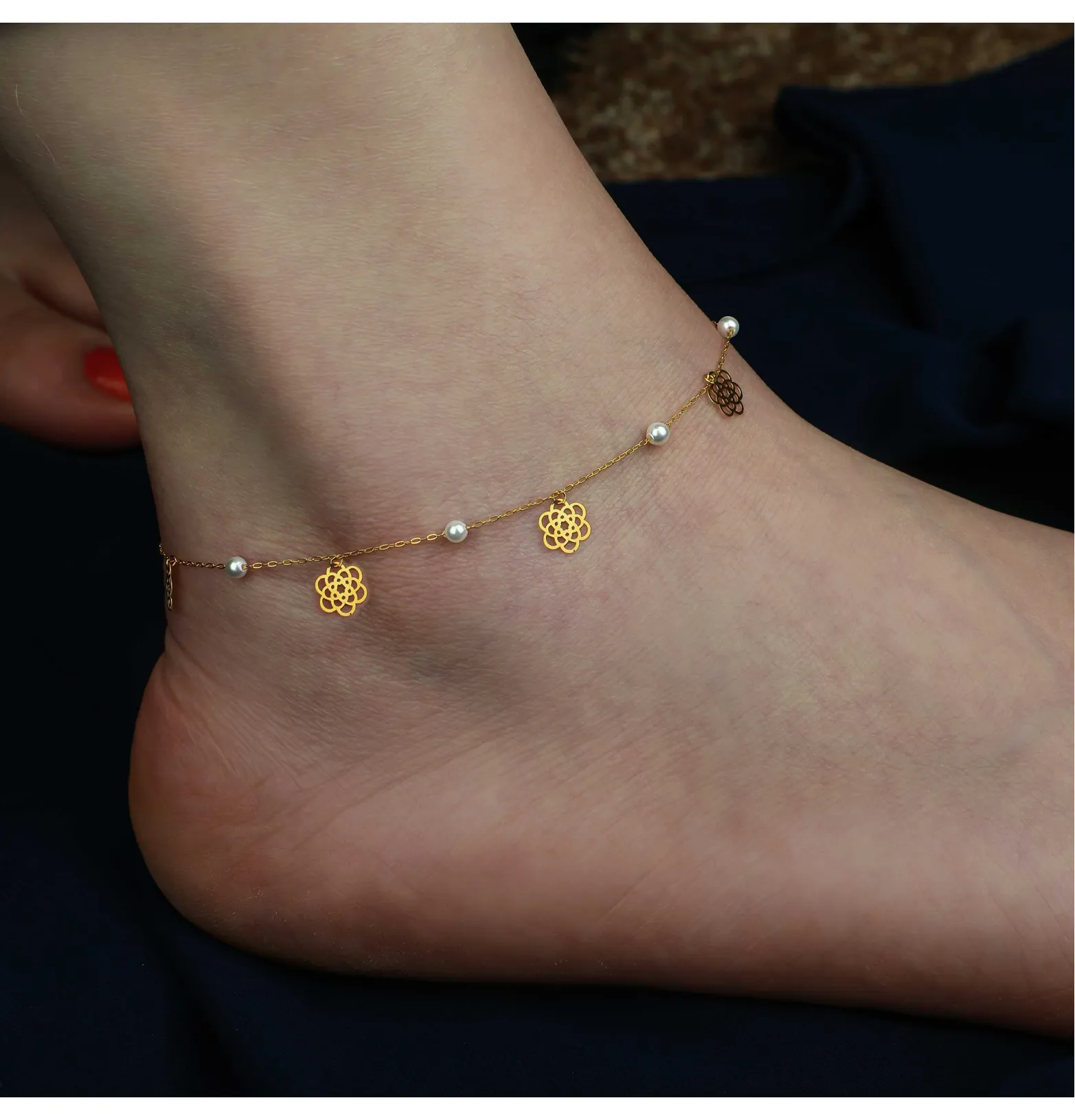 21 karat gold anklet, Turkish made