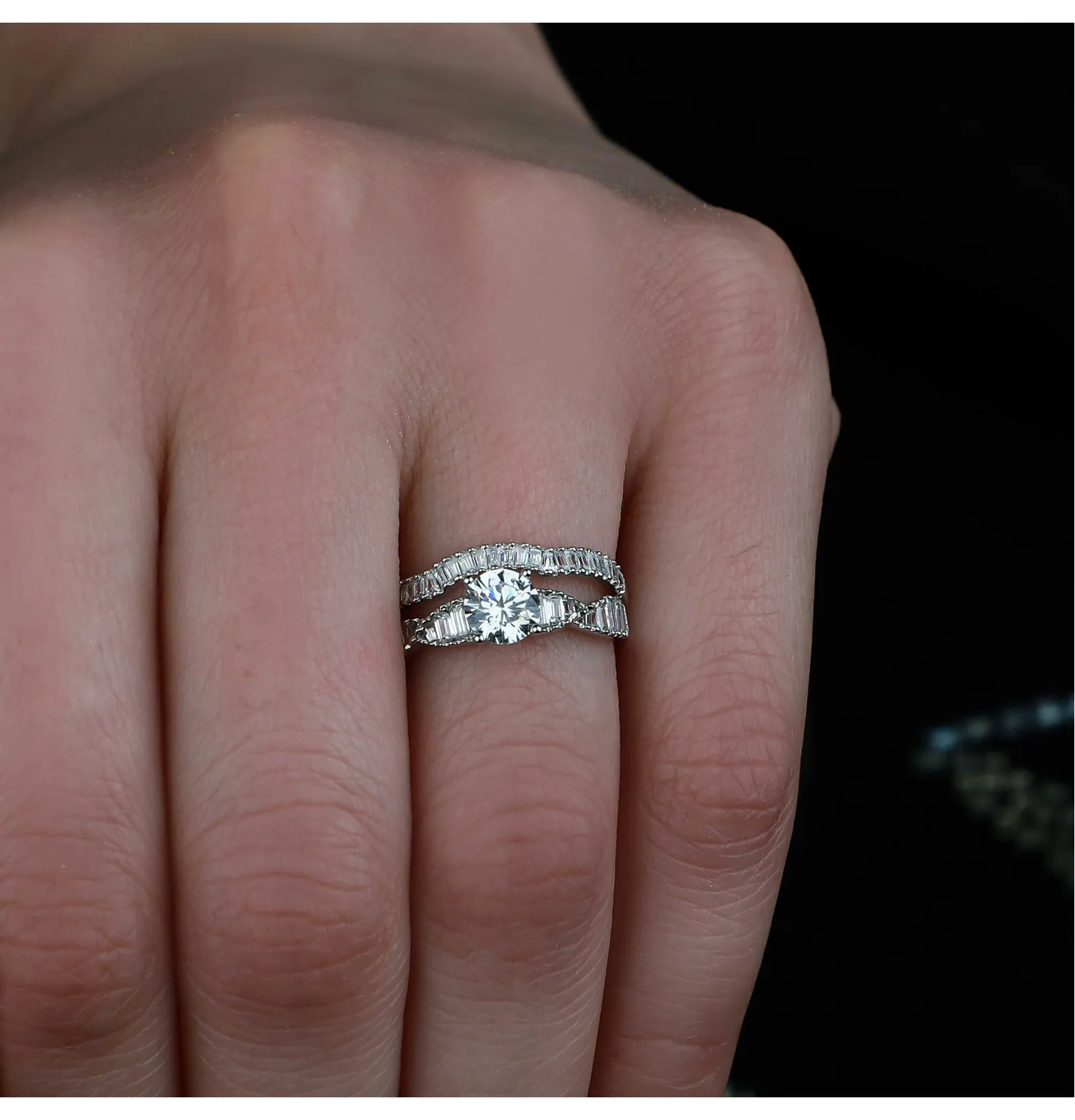 18 karat white gold ring, made in Turkey