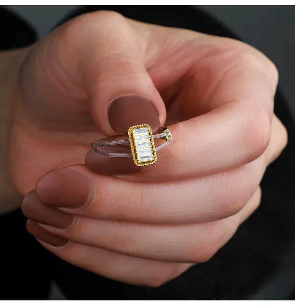 18 karat gold ring, Turkish made - (H-659)