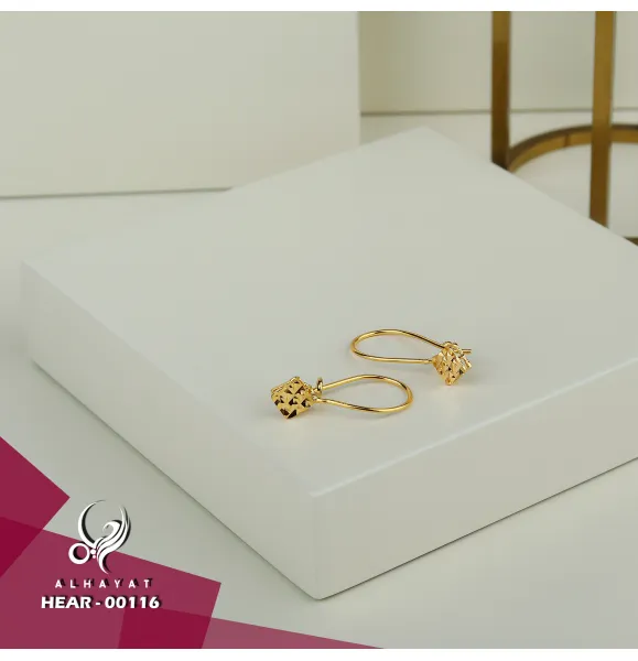 21 karat gold pendant earrings, made in Turkey