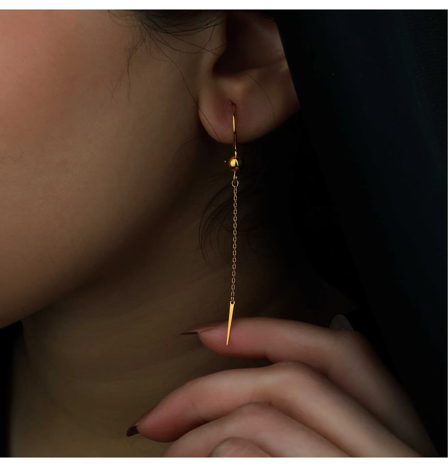 21 karat gold pendant earrings, made in Turkey