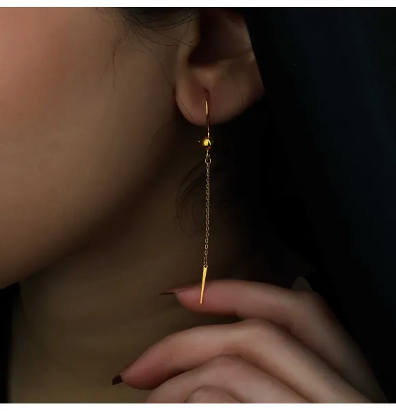 21 karat gold pendant earrings, made in Turkey