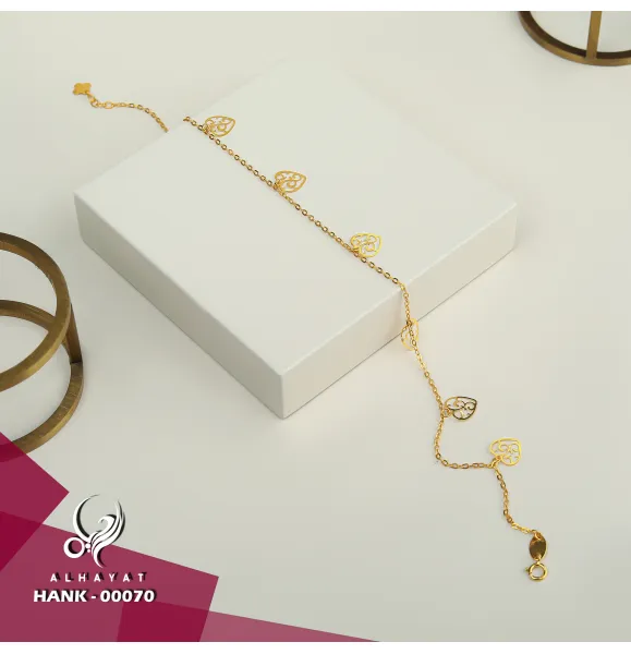21 karat gold anklet, Turkish made - (H-840)