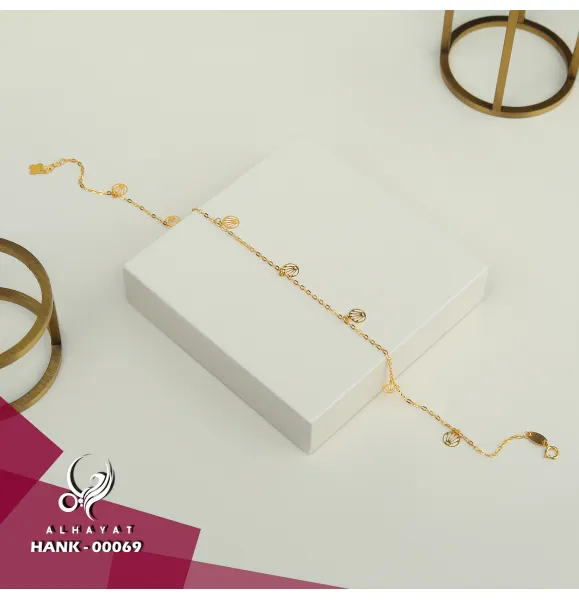 21 karat gold anklet, Turkish made - (H-862)