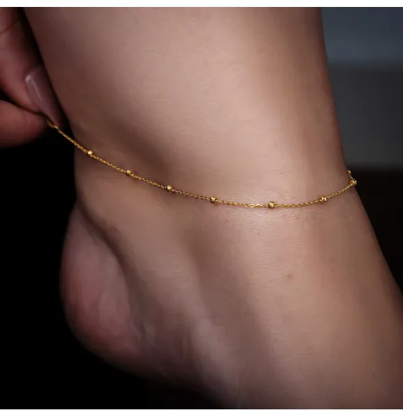 21 karat gold anklet, Turkish made - (H-953)