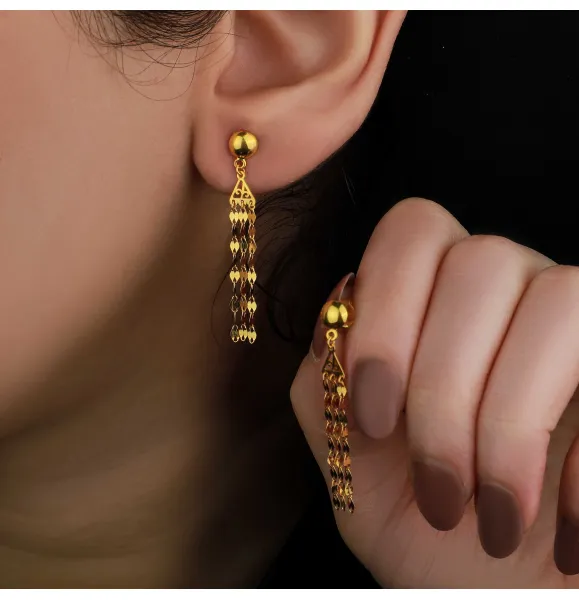 21 karat gold earrings, made in Turkey