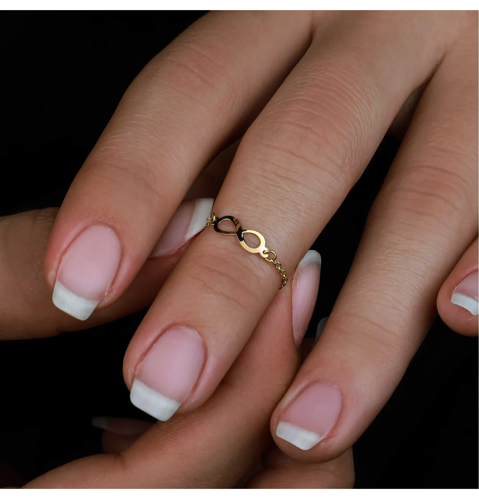 18k gold chain ring, Turkish made