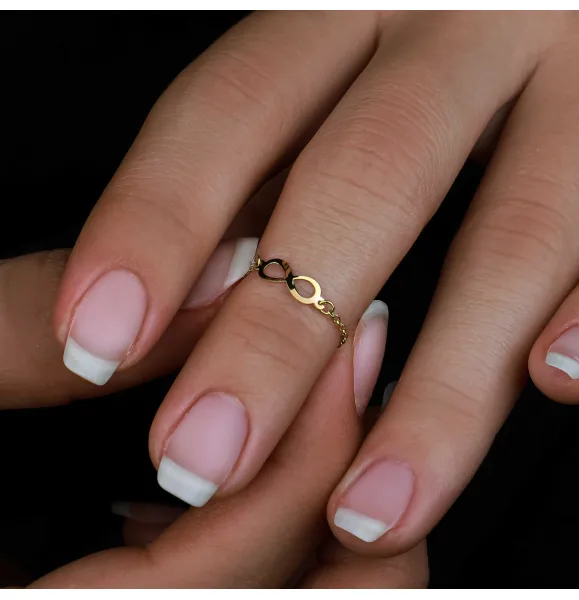 18k gold chain ring, Turkish made