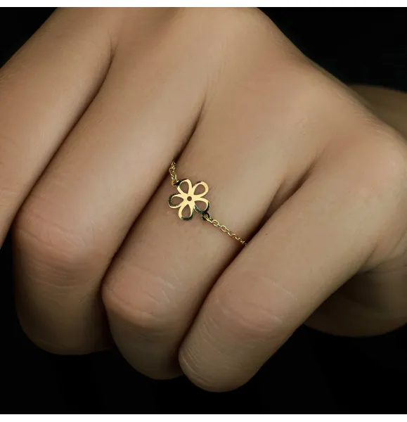 18k gold chain ring, Turkish made