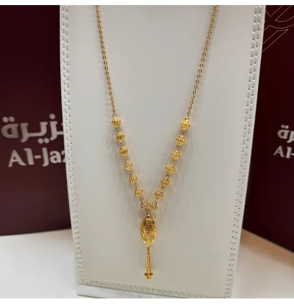 925 silver plated rosary necklace - (J-236)