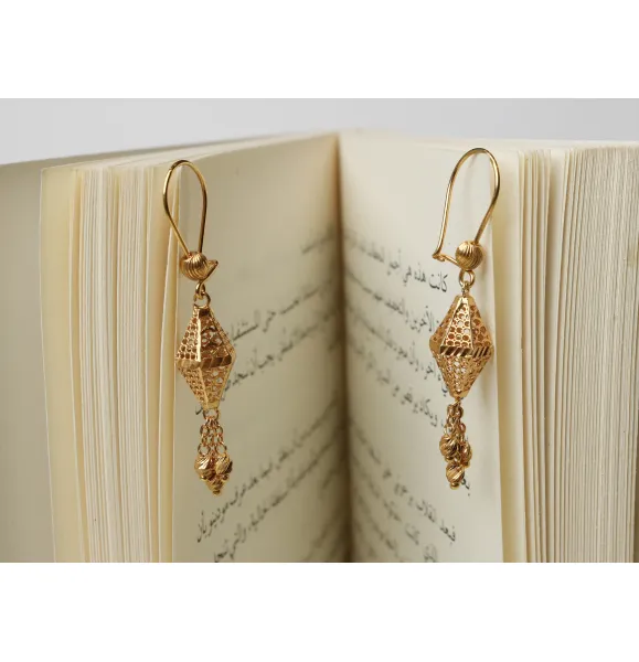 925 sterling silver plated pendant earring - (J-0385)