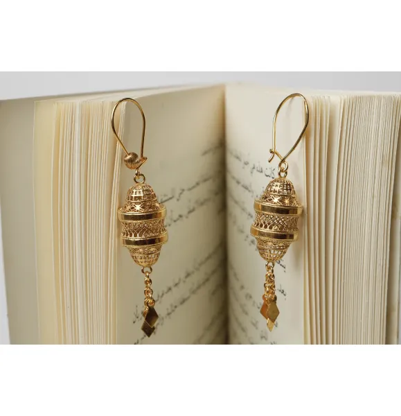 926 sterling silver plated pendant earring - (J-0386)