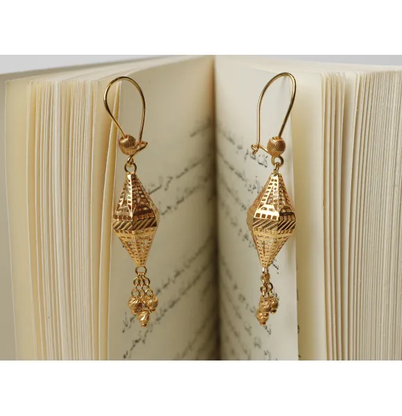 927 sterling silver plated pendant earring - (J-0387)