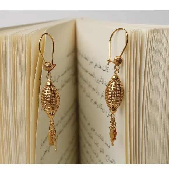 928 sterling silver plated pendant earring - (J-0388)