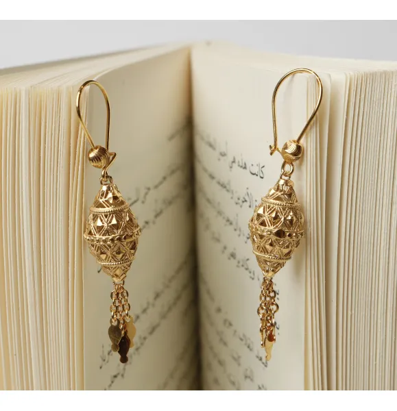 930 plated silver pendant earring - (J-0390)