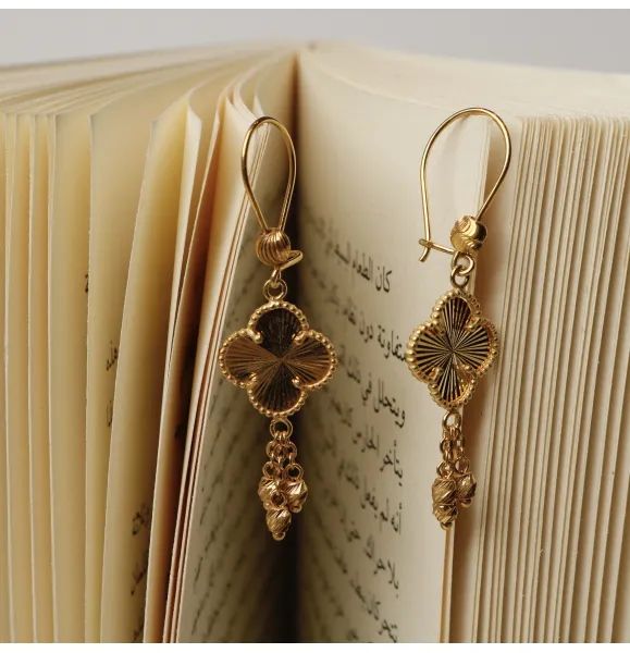 926 sterling silver plated pendant earring - (J-0406)