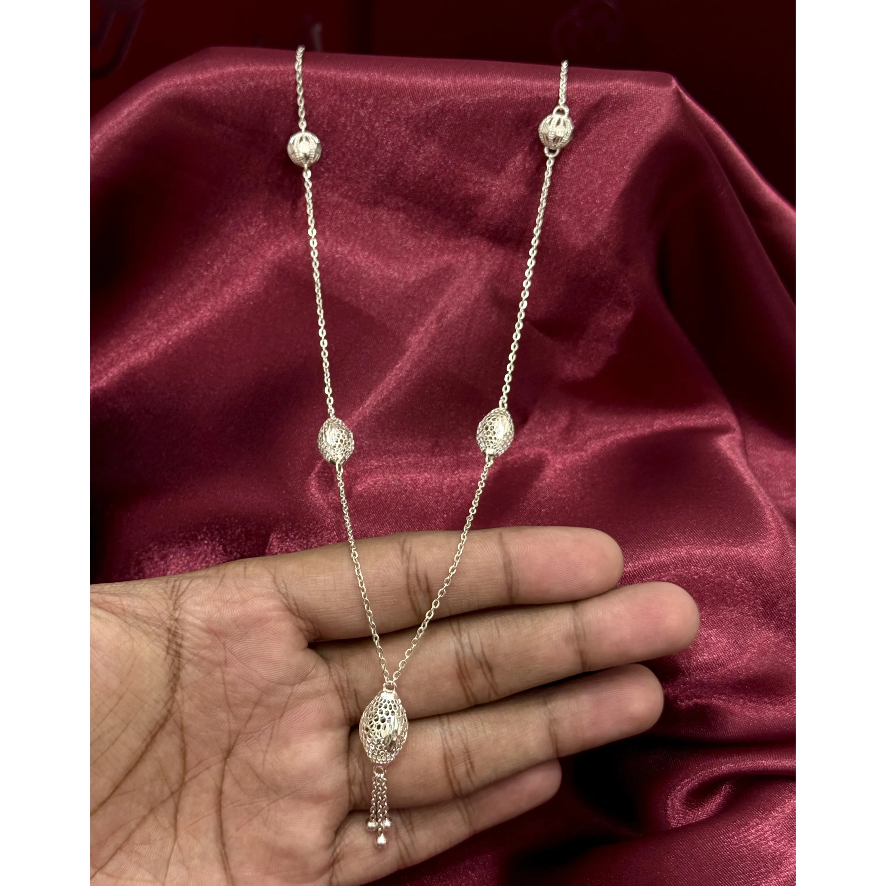 930 silver plated prayer beads necklace 930 silver plated prayer beads necklace