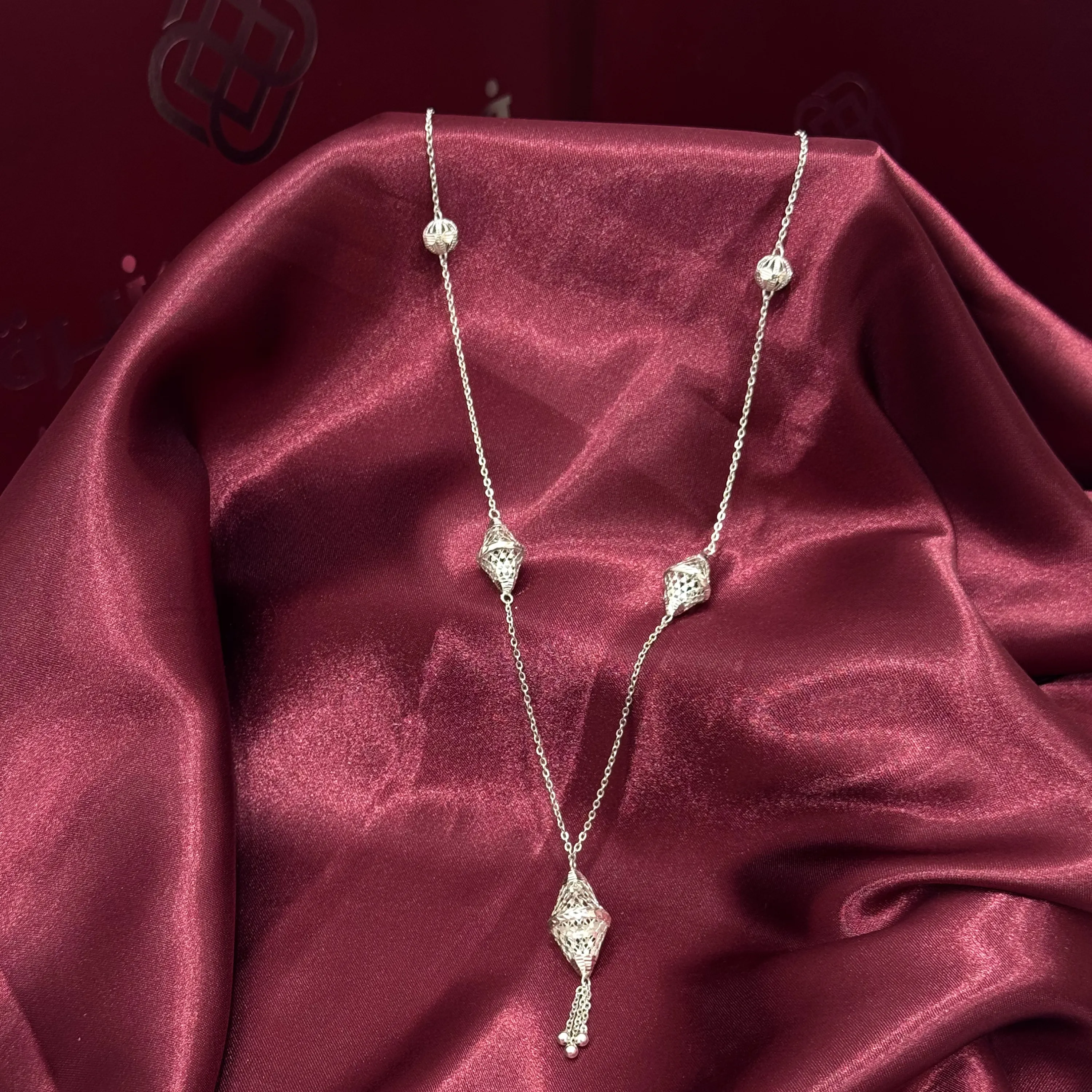 931 plated silver prayer beads necklace