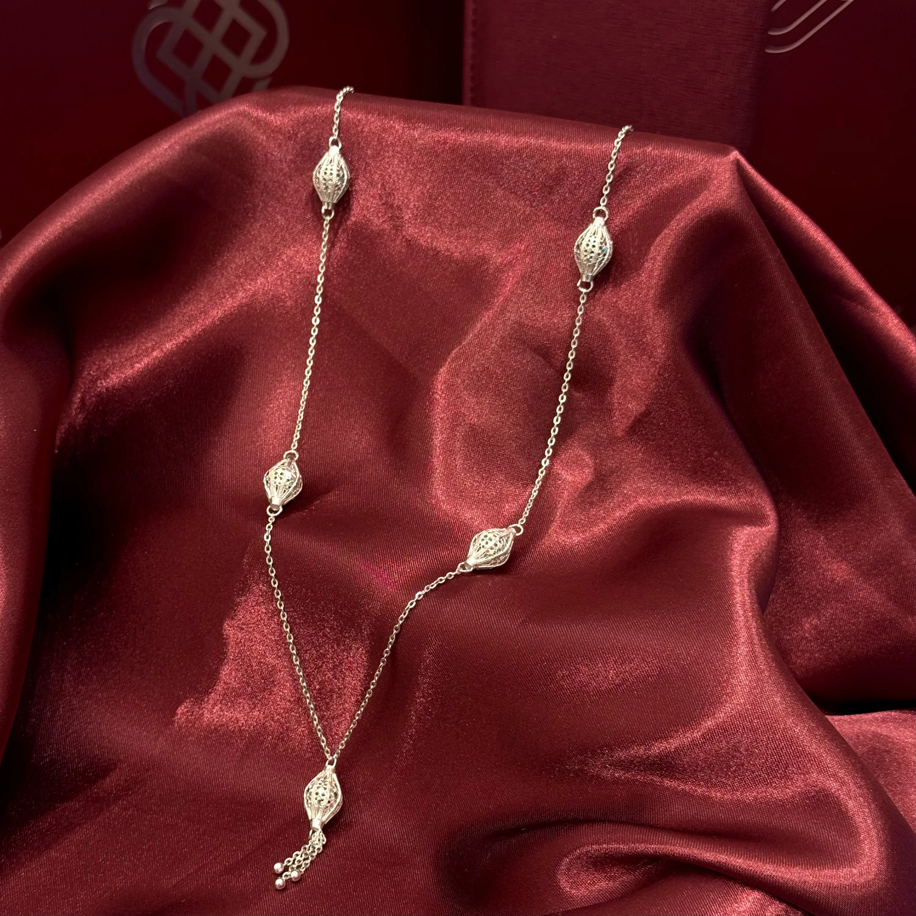934 plated silver prayer beads necklace