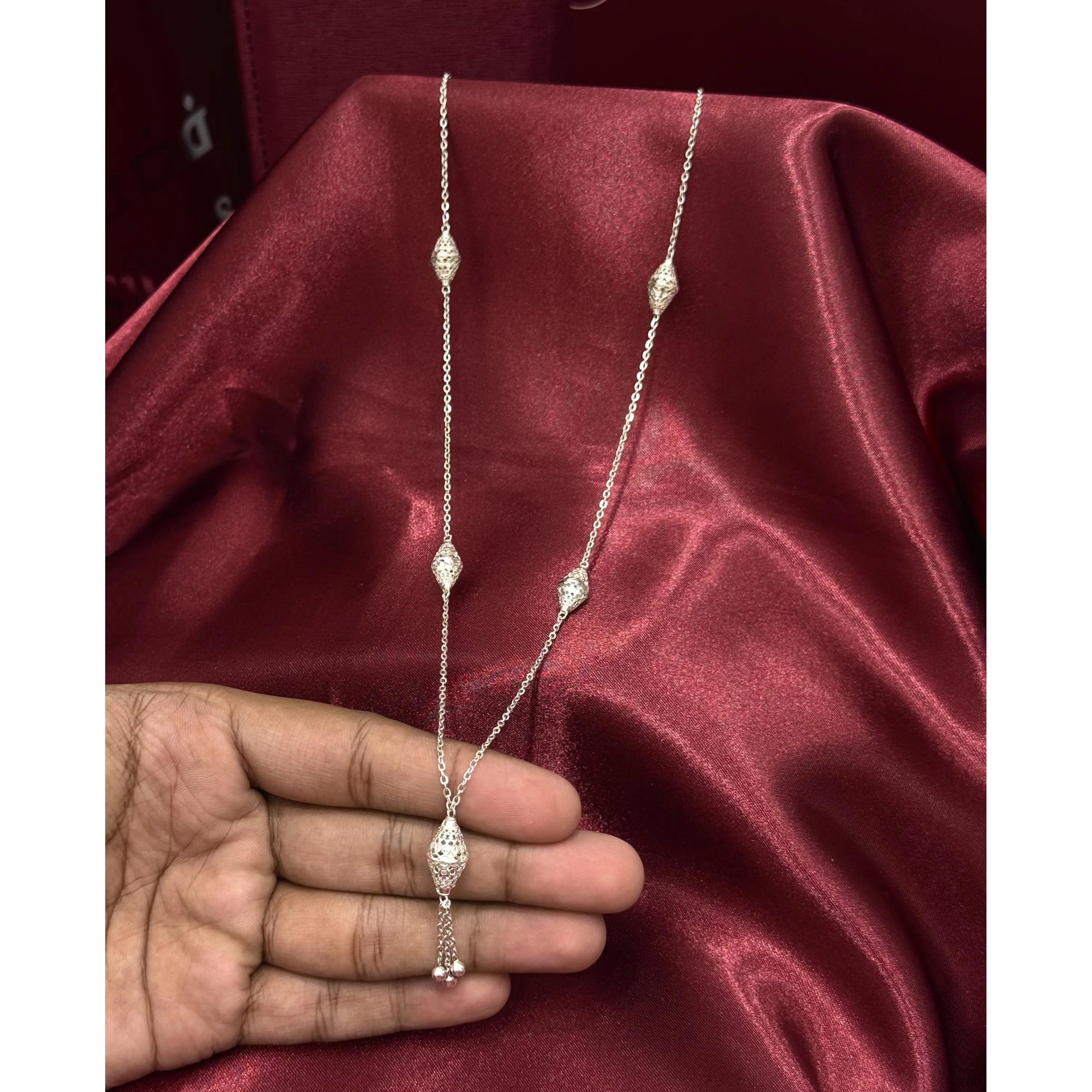 Silver-plated rosary necklace (946 sterling silver)