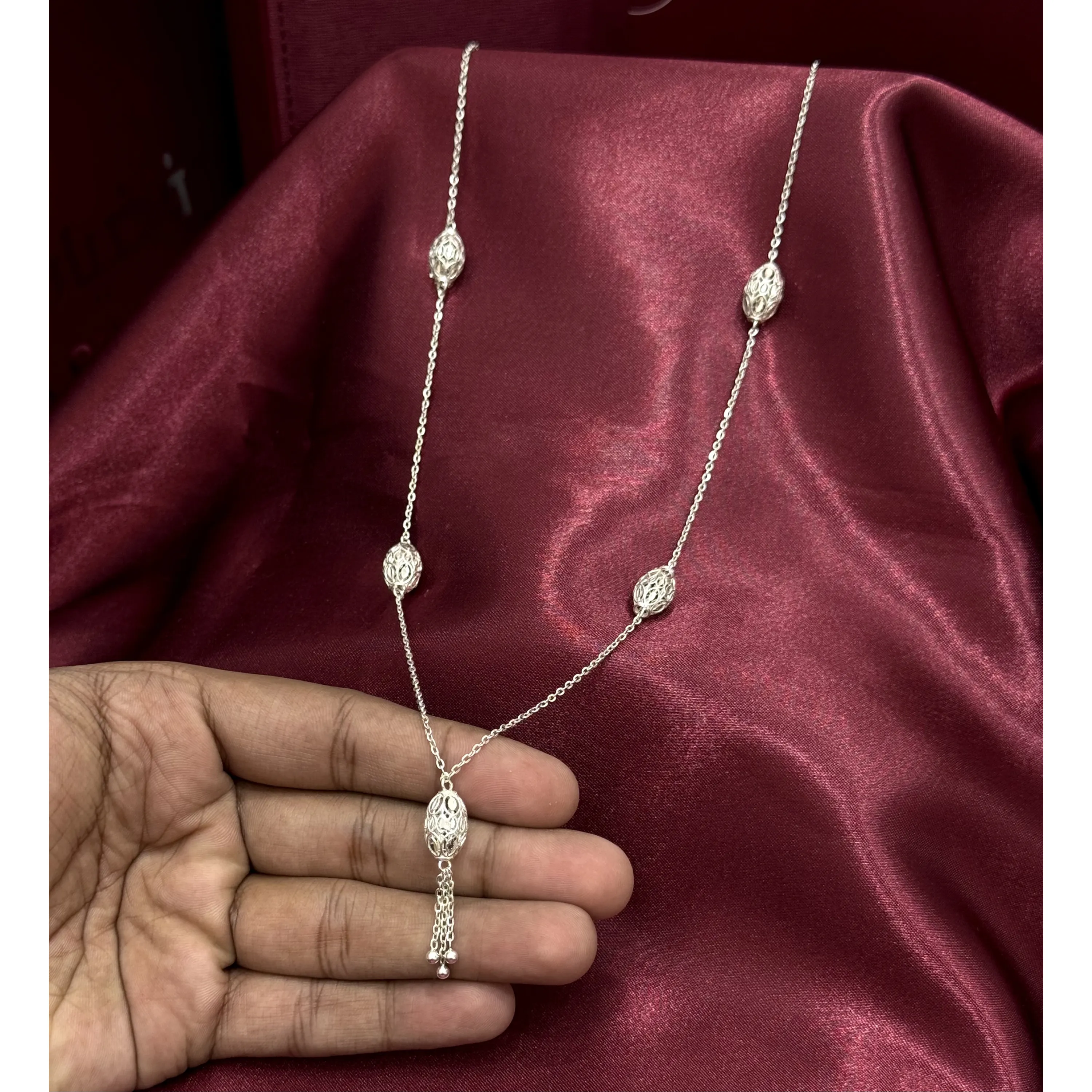 Silver-plated rosary necklace (952)