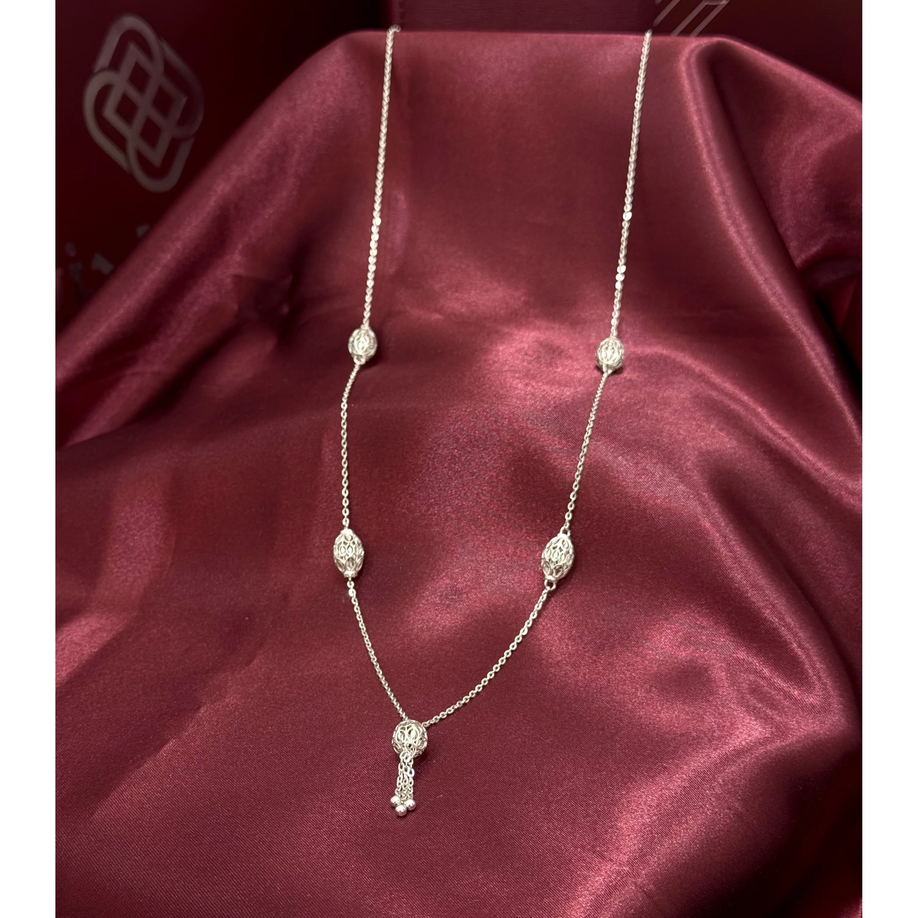 954 plated silver prayer beads necklace 954 plated silver prayer beads necklace