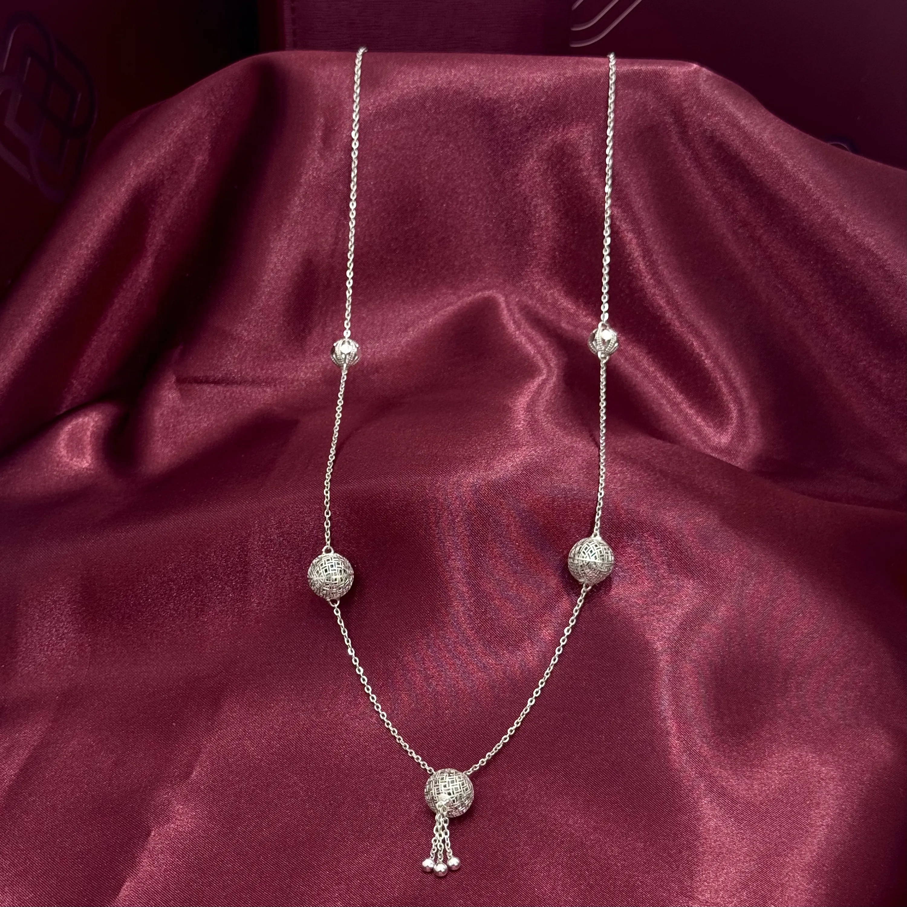 961 plated silver prayer beads necklace 961 plated silver prayer beads necklace