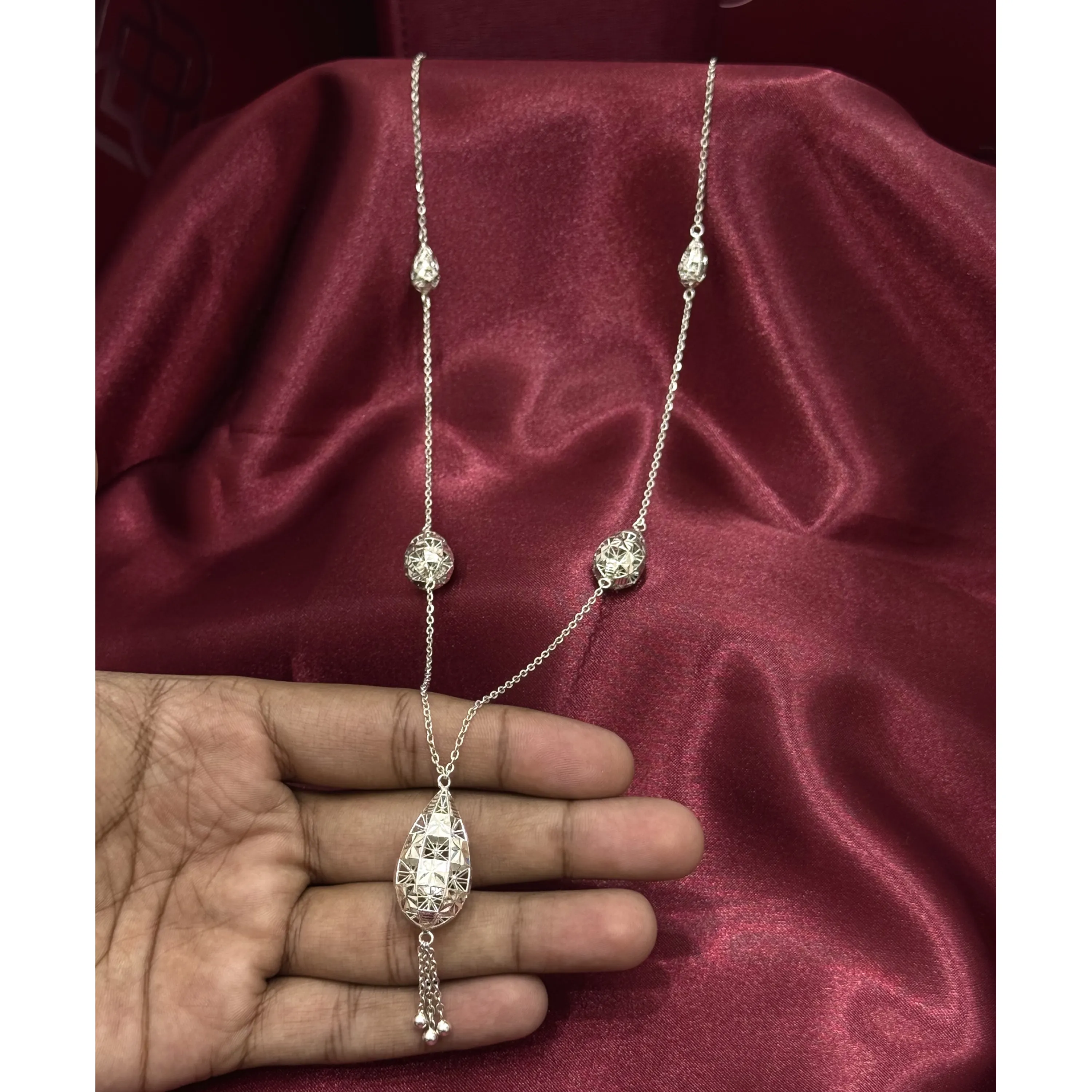 963 plated silver prayer beads necklace 963 plated silver prayer beads necklace