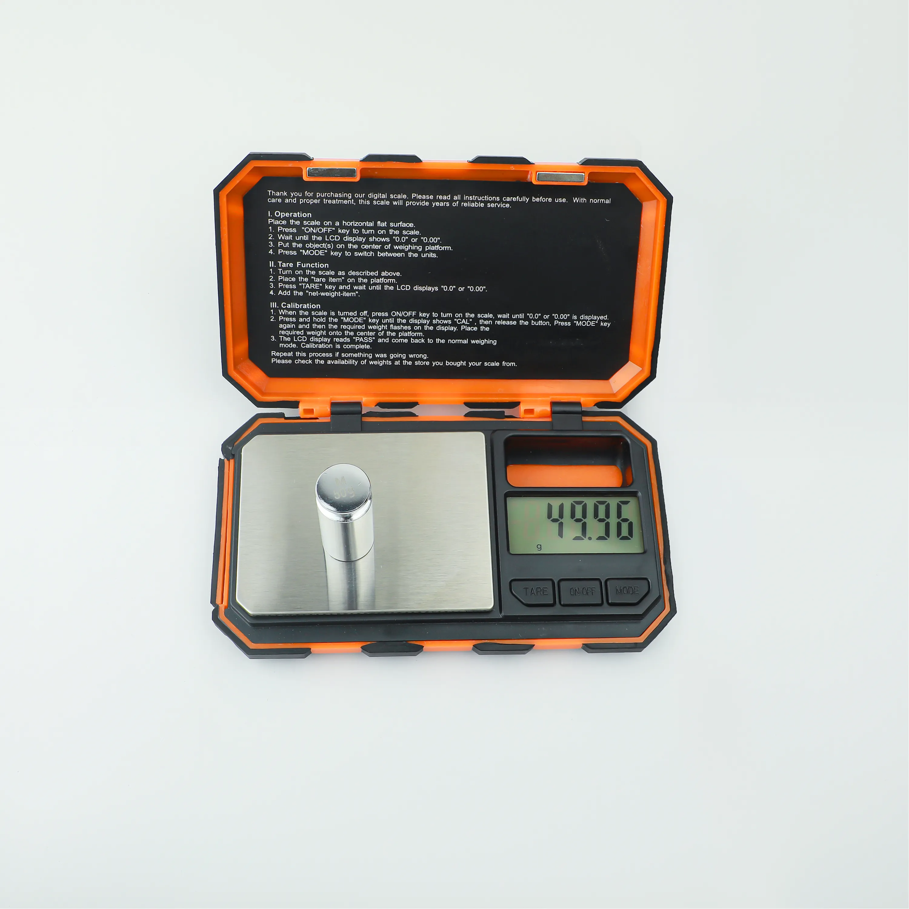 Sensitive pocket gold scale with a capacity of 200 grams