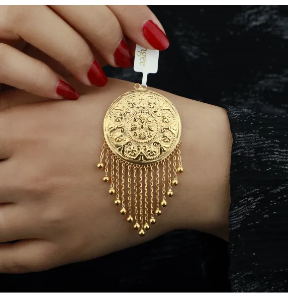 Heart-shaped pendant, 21-karat gold, Omani made - (N-0186)