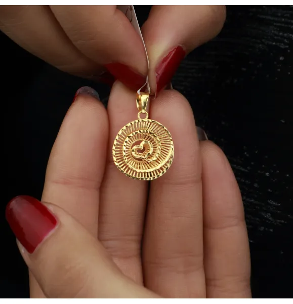 Heart pendant, 21 karat gold, made in the UAE - (N-0198)