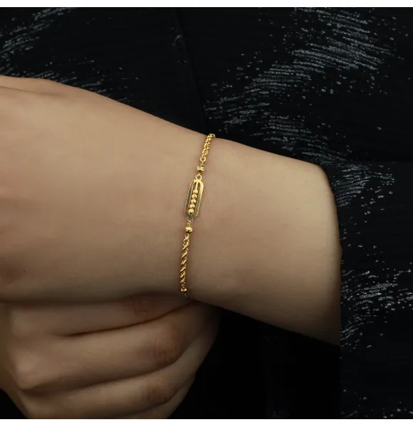 21-karat gold bracelet, Turkish made - (N-0203)