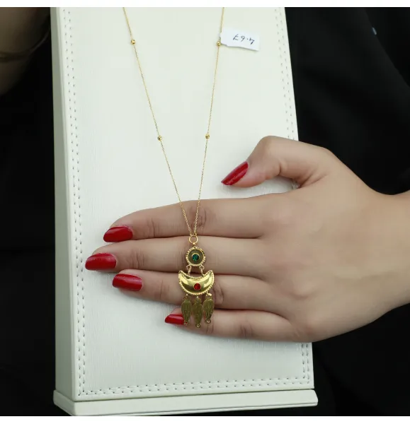 21-karat gold necklace, Omani made - (N-0179) 21-karat gold necklace, Omani made - (N-0179)