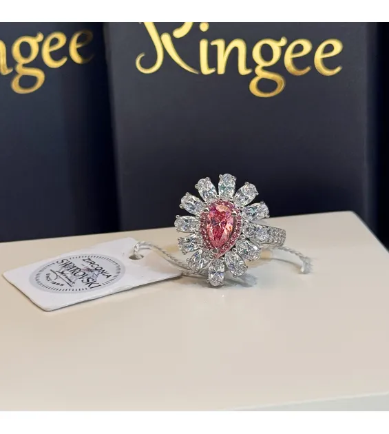 925 Sterling Silver Ring with Swarovski Zircon