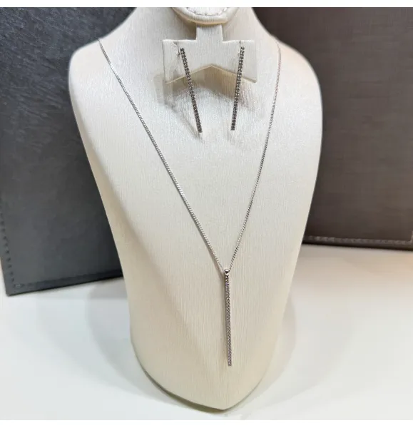 925 Sterling Silver Half Set with Swarovski Zircon - (R-101)