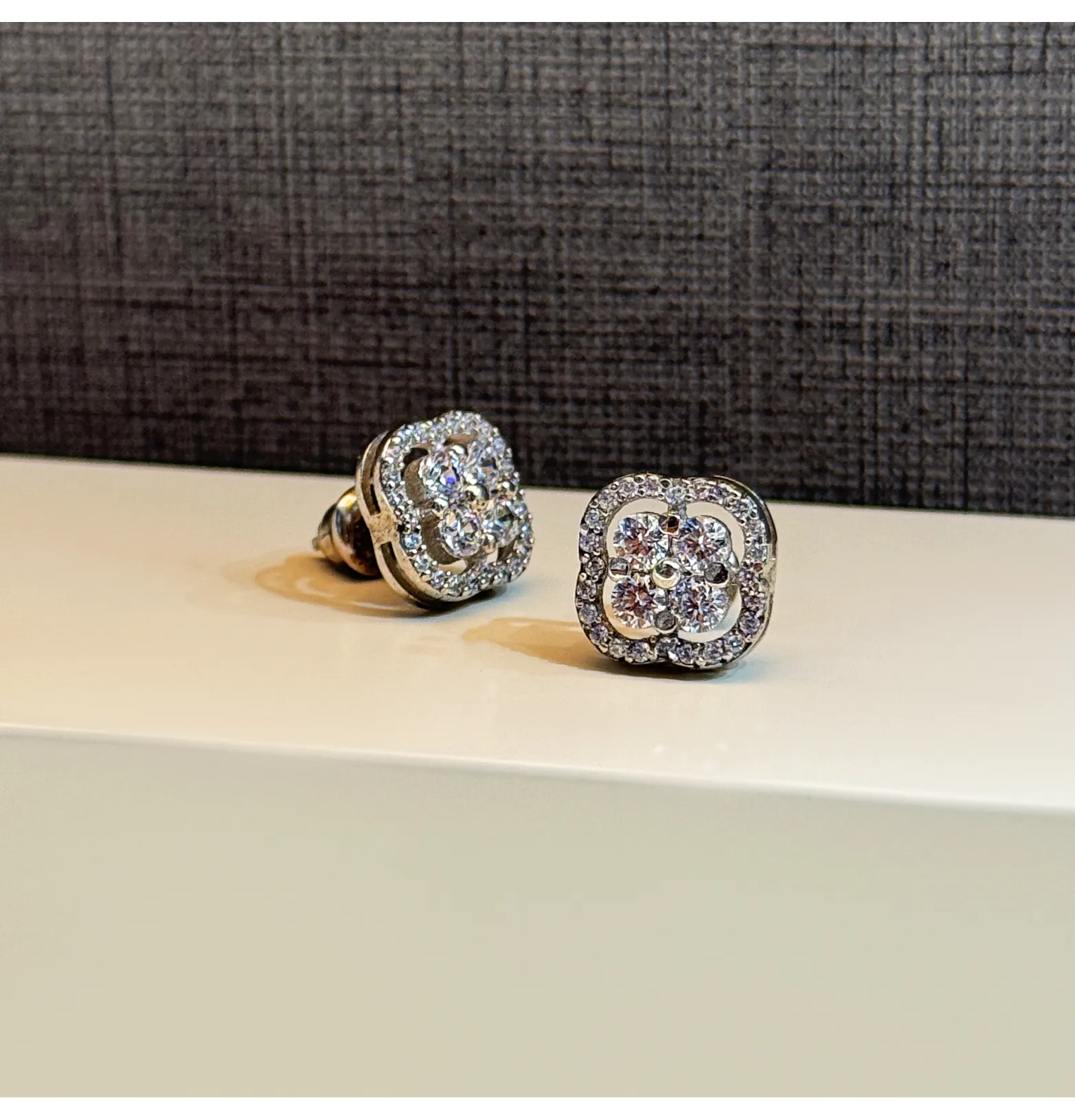 925 Sterling Silver Swarovski Zircon Hoop Earrings