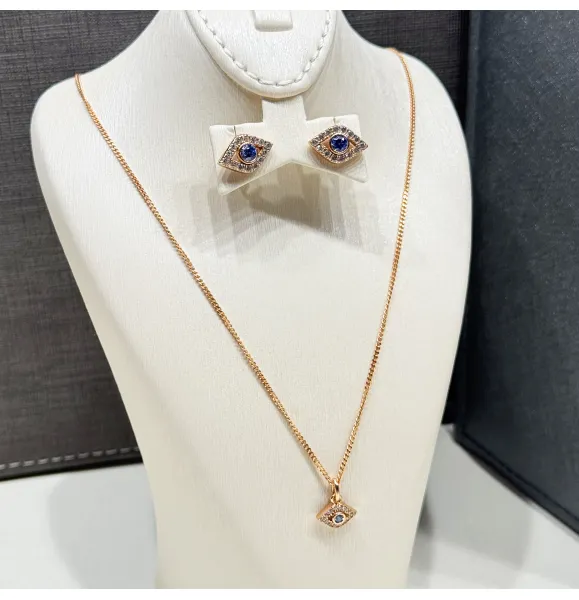 Half set of 925 sterling silver with Swarovski zircon - (R-141)