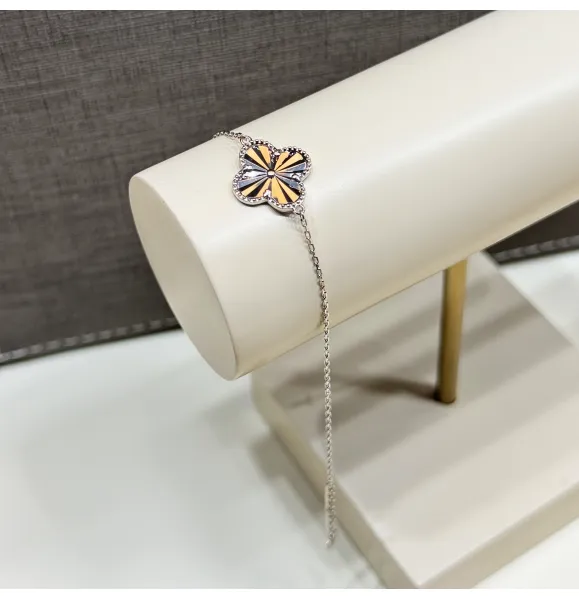 Silver bracelet with Swarovski zircon, 925 sterling silver - (R-0172)