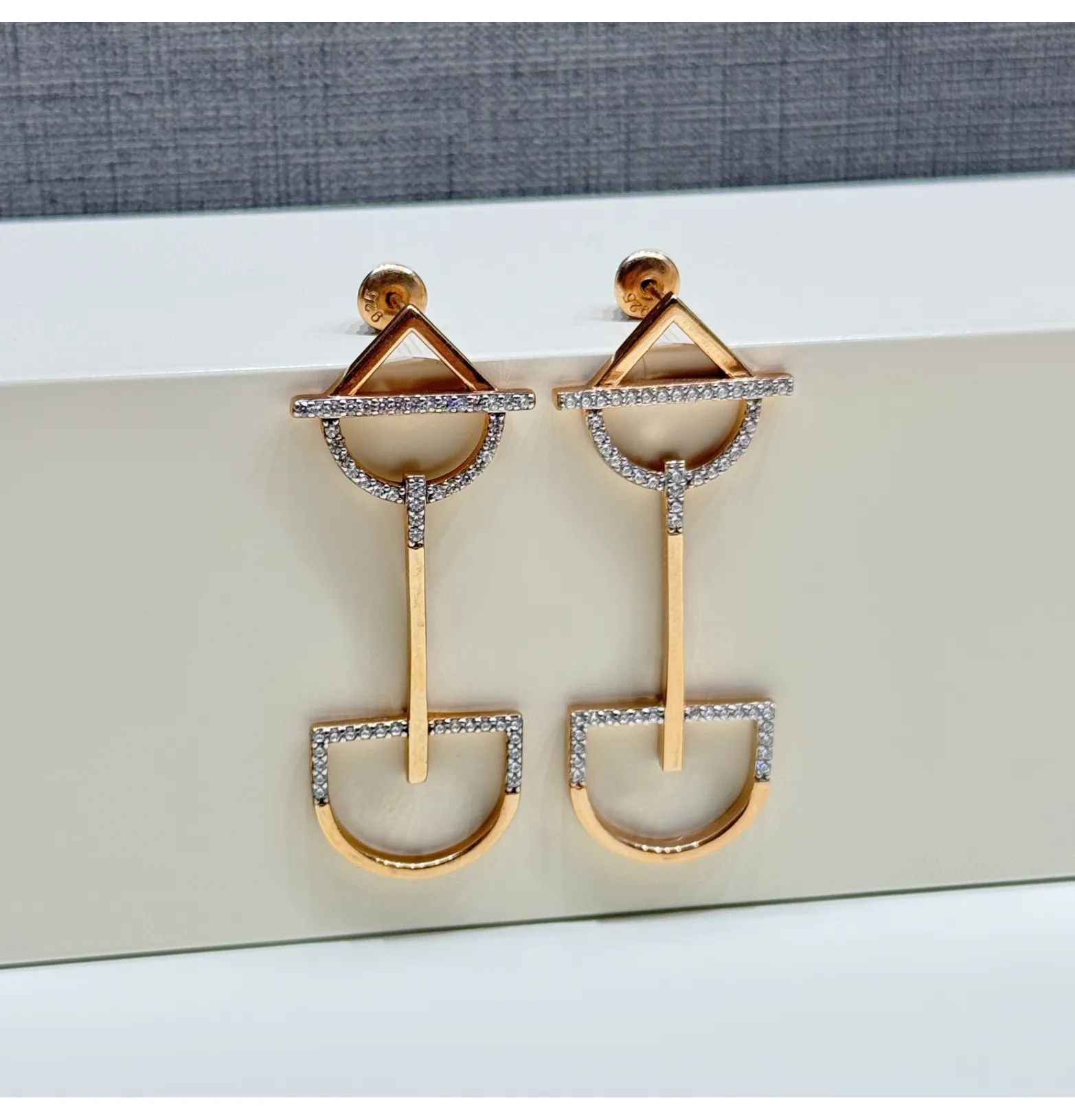 Silver earrings with Swarovski zirconia, 925 sterling silver