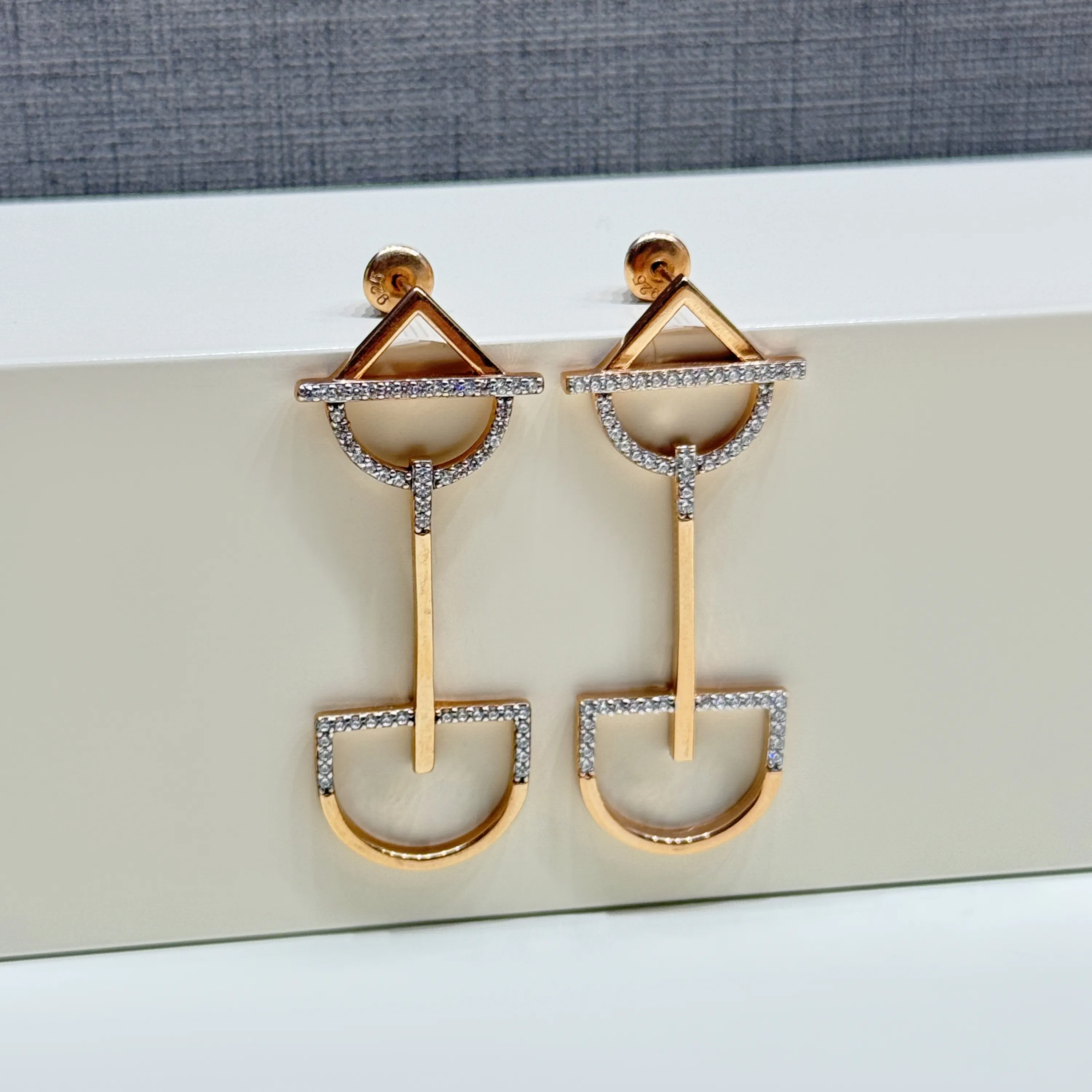 Silver earrings with Swarovski zirconia, 925 sterling silver