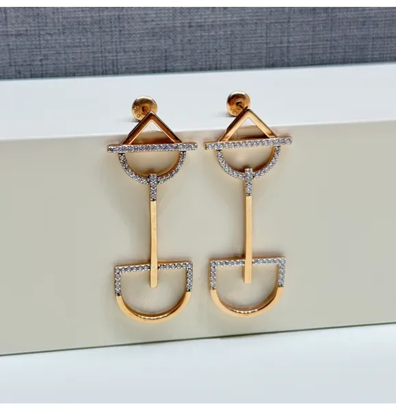 Silver earrings with Swarovski zirconia, 925 sterling silver - (R-0227)