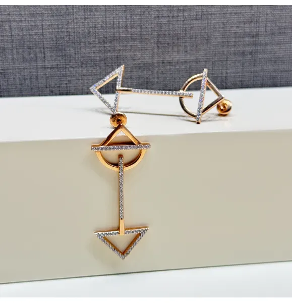 Silver earrings with Swarovski zirconia, 925 sterling silver - (R-0228)