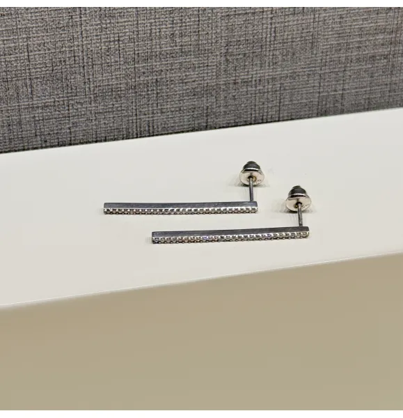 Silver earrings with Swarovski zirconia, 925 sterling silver - (R-0229)