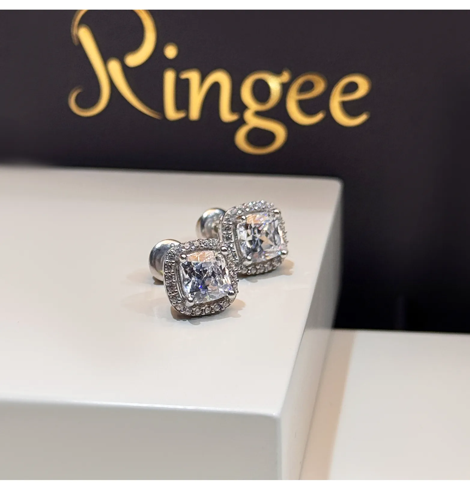 Silver earrings with Swarovski zirconia, 925 sterling silver